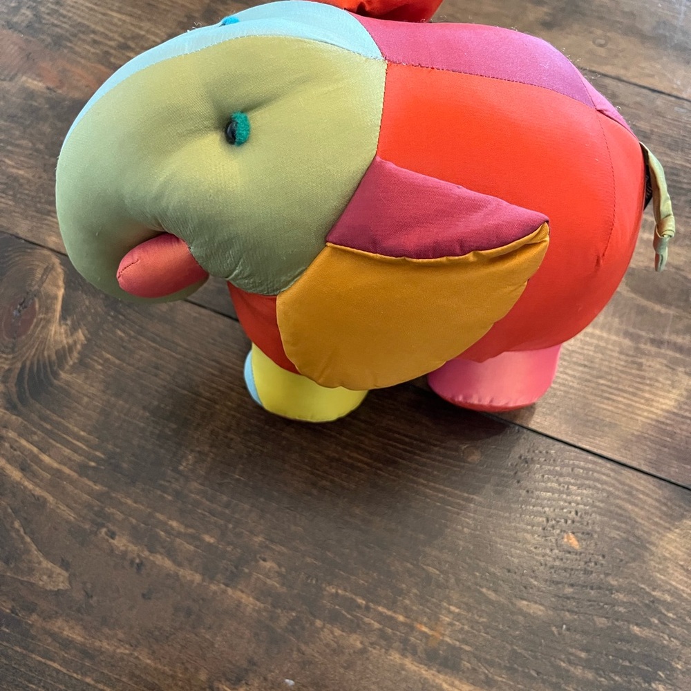 Jim ThompsonThai Silk Colorful Patchwork Elephant Plush